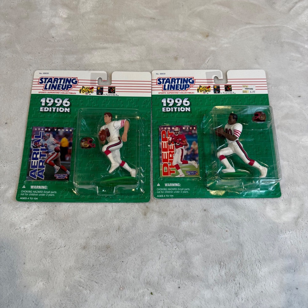 1996 Starting Lineup Jerry Rice Steve Young San Francisco 49ers Kenner NFL Lot